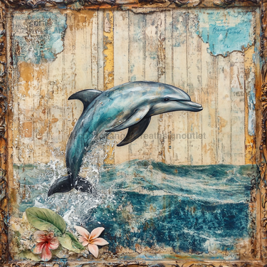 Nautical Sign, Dolphin Sign, DCO-02559, Sign For Wreath, 10x10